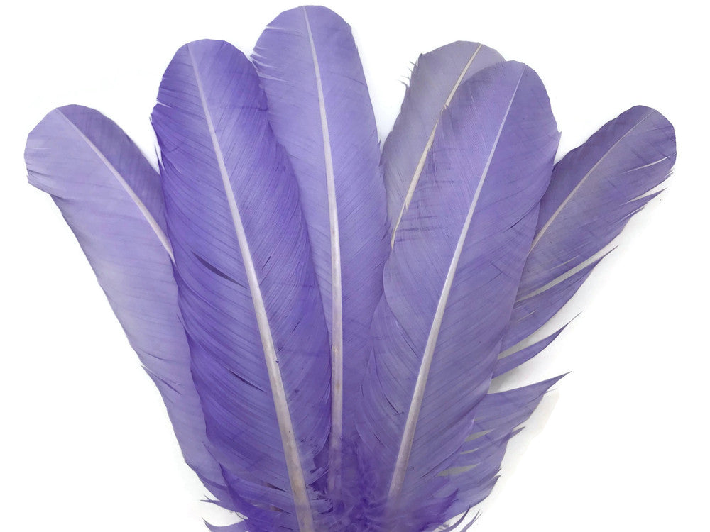 6 Pieces - Lavender Turkey Rounds Secondary Wing Quill Feathers