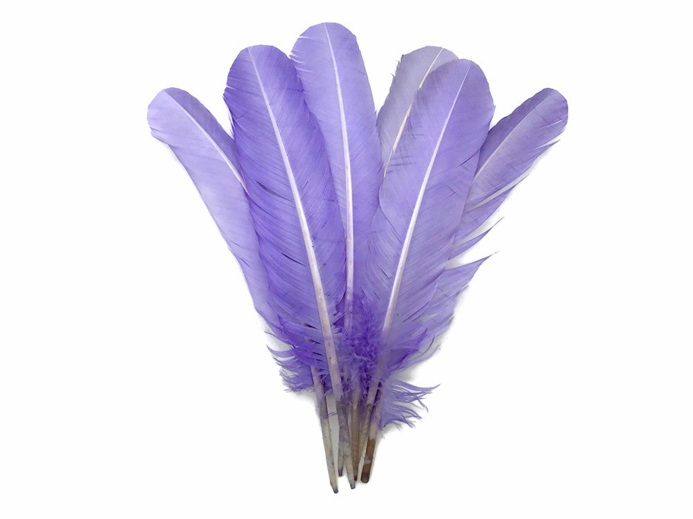 6 Pieces - Lavender Turkey Rounds Secondary Wing Quill Feathers