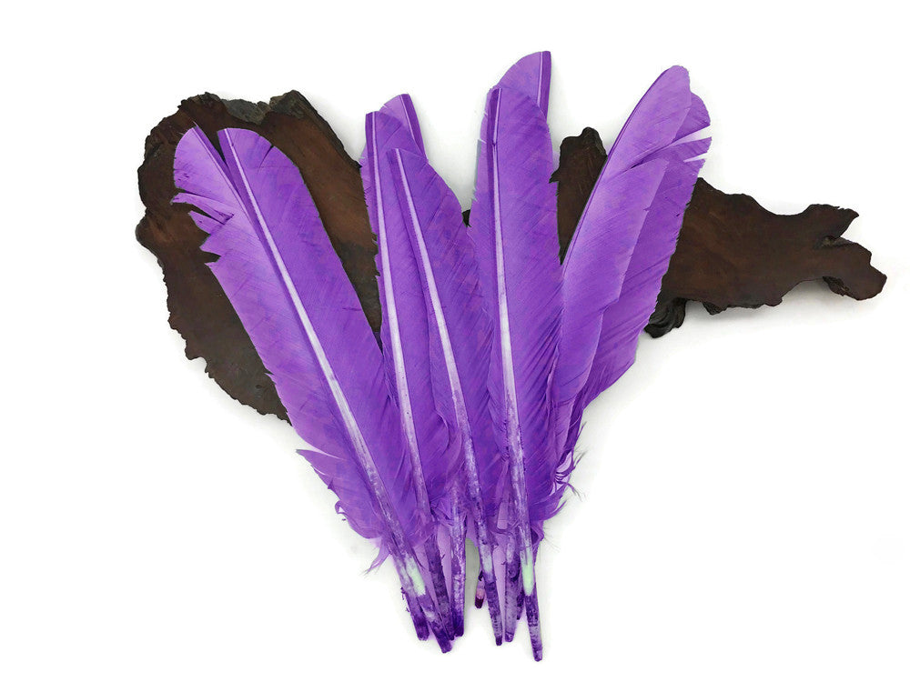 1/4 Lb - Lavender Turkey Pointers Primary Wing Quill Large Wholesale Feathers (Bulk)