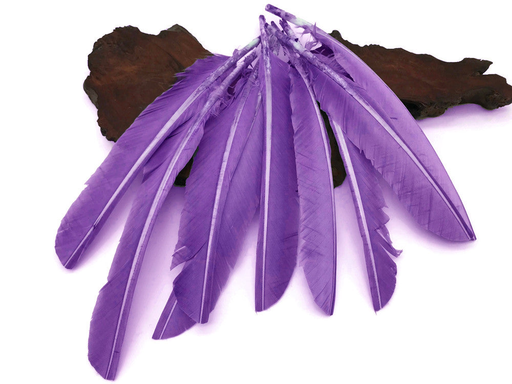 6 Pieces - Lavender Turkey Pointers Primary Wing Quill Large Feathers