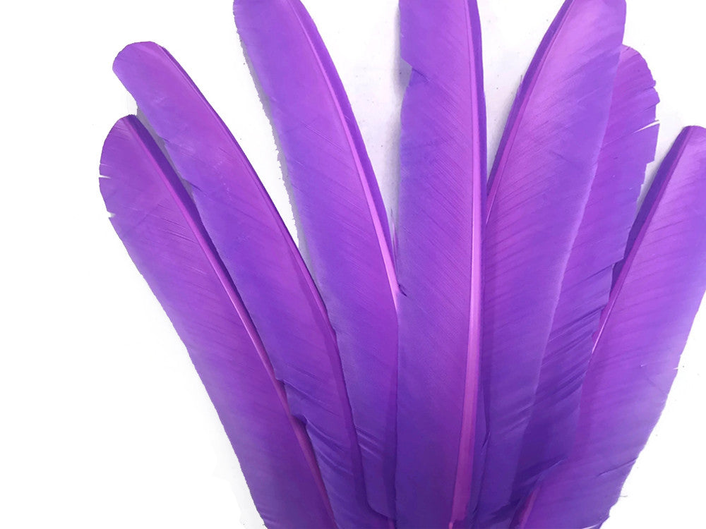 1/4 Lb - Lavender Turkey Pointers Primary Wing Quill Large Wholesale Feathers (Bulk)