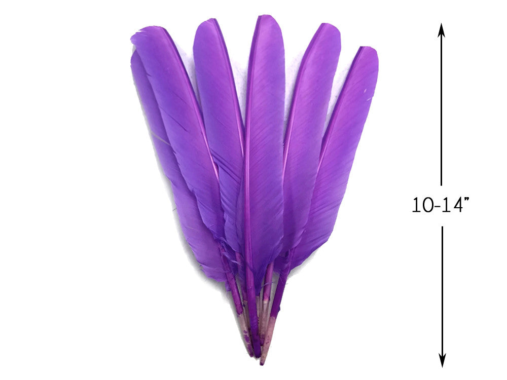 6 Pieces - Lavender Turkey Pointers Primary Wing Quill Large Feathers