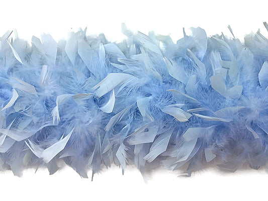 2 Yards - Light Blue Heavy Weight Chandelle Feather Boa | 80 Gram