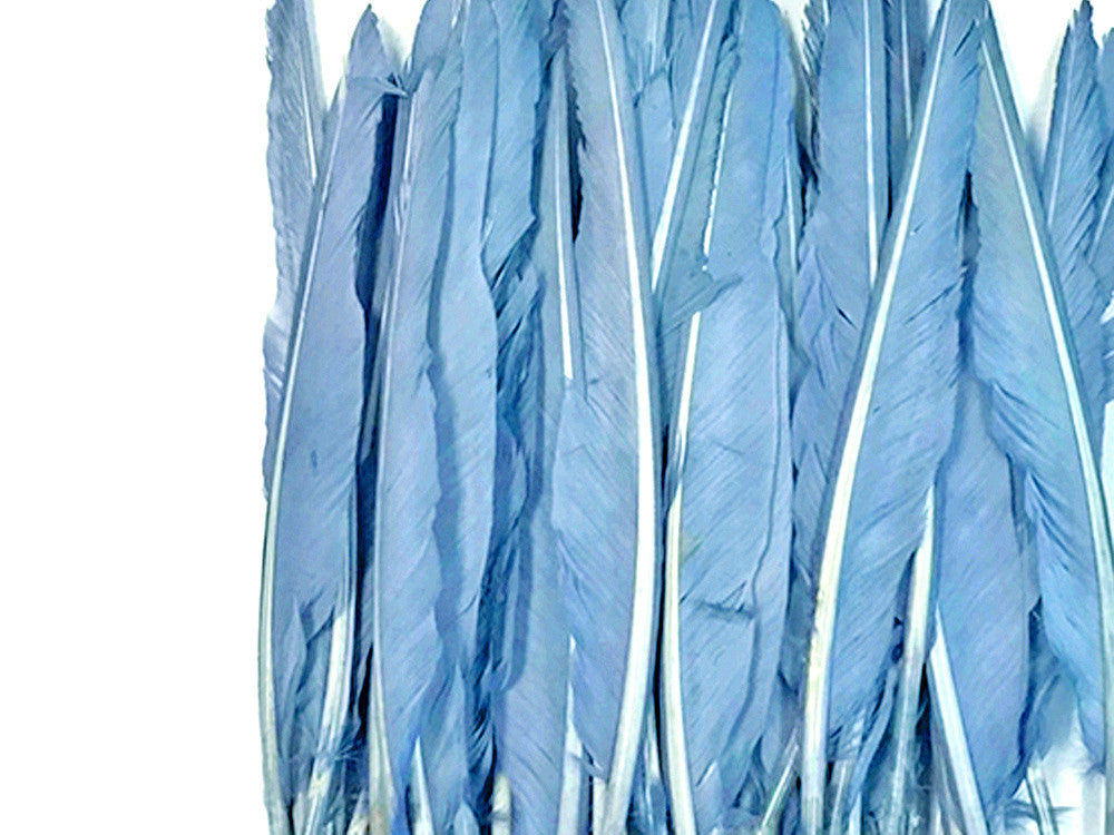 1/4 Lb. - Light Blue Goose Pointers Long Primaries Wing Wholesale Feathers (Bulk)