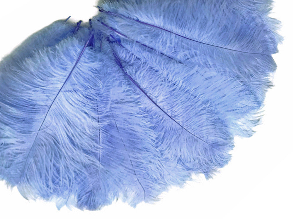 10 Pieces - 8-10" Light Blue Ostrich Dyed Drabs Feathers