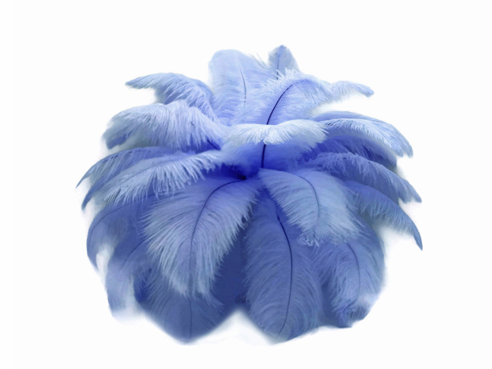 10 Pieces - 6-8" Light Blue Ostrich Dyed Drabs Body Feathers