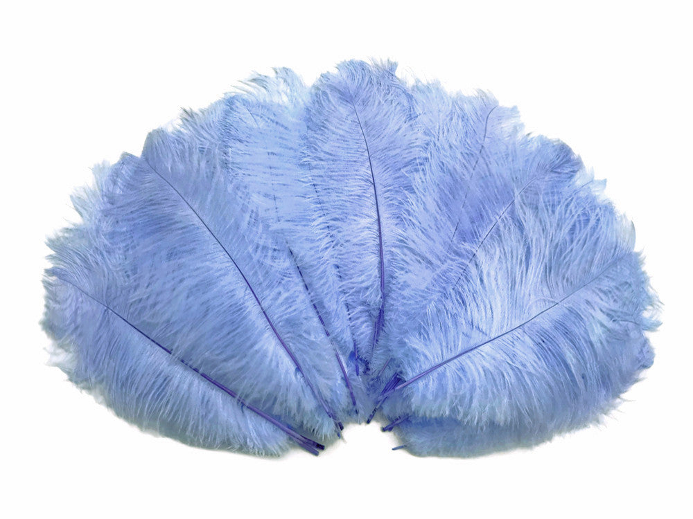 100 Pieces - 8-10" Light Blue Ostrich Dyed Drab Body Wholesale Feathers (Bulk)