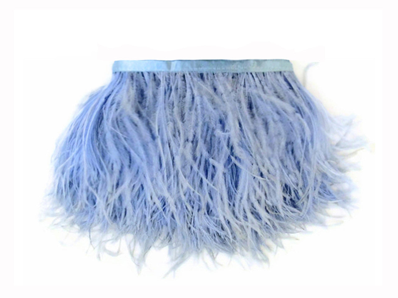 6 Inch Strip - Light Blue Ostrich Fringe Trim Feather