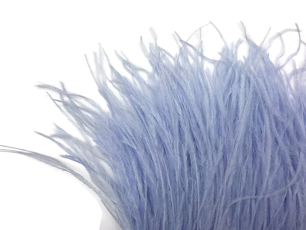 6 Inch Strip - Light Blue Ostrich Fringe Trim Feather