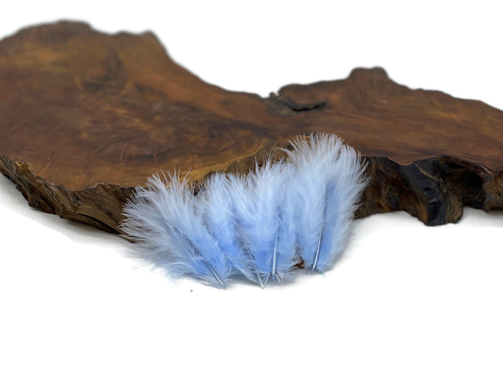 1/4 Lb - Baby Blue Turkey Marabou Short Down Fluffy Loose Wholesale Feathers (Bulk)
