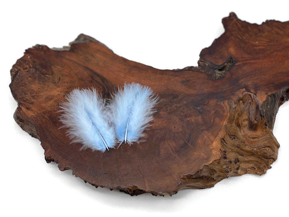 1/4 Lb - Baby Blue Turkey Marabou Short Down Fluffy Loose Wholesale Feathers (Bulk)