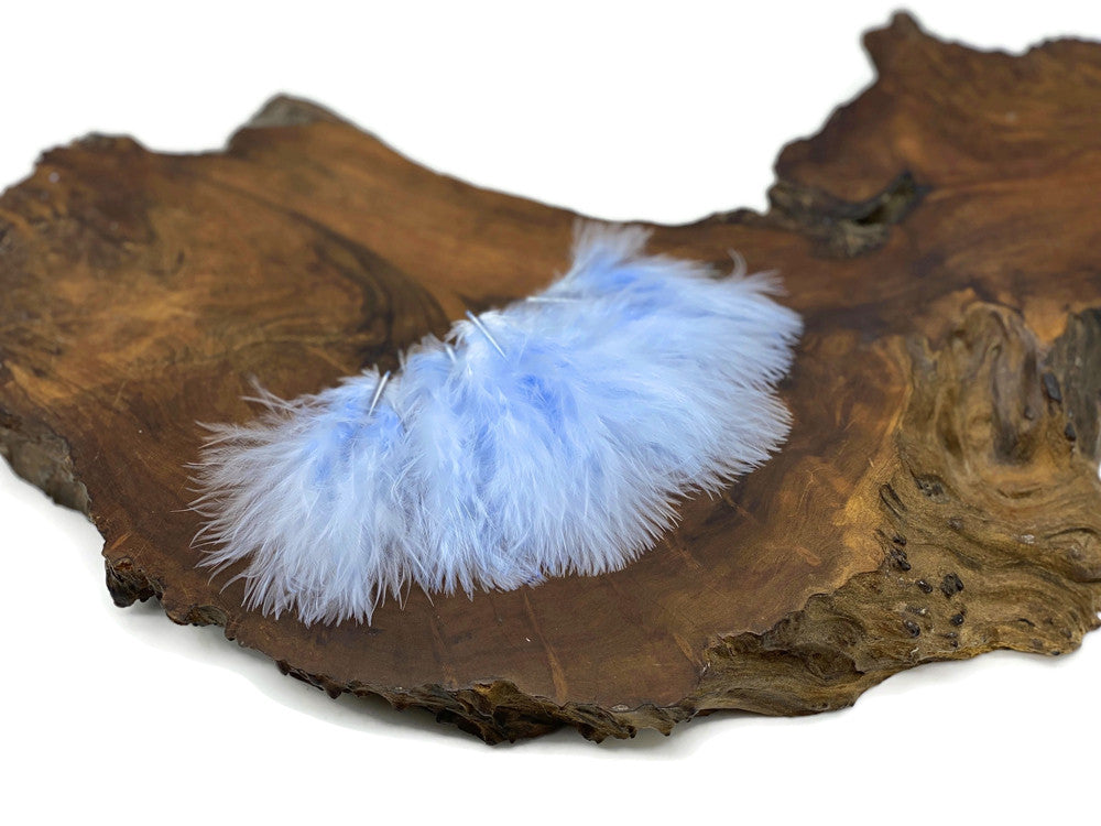 1/4 Lb - Baby Blue Turkey Marabou Short Down Fluffy Loose Wholesale Feathers (Bulk)