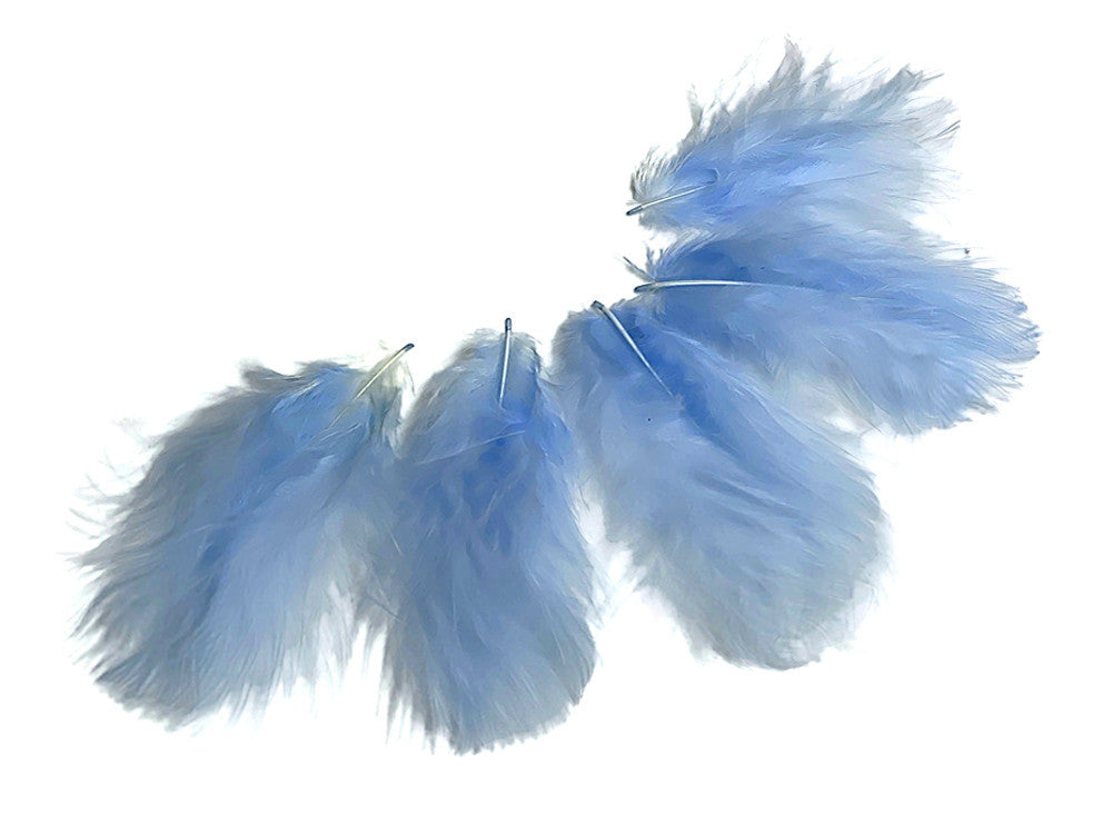 1/4 Lb - Baby Blue Turkey Marabou Short Down Fluffy Loose Wholesale Feathers (Bulk)