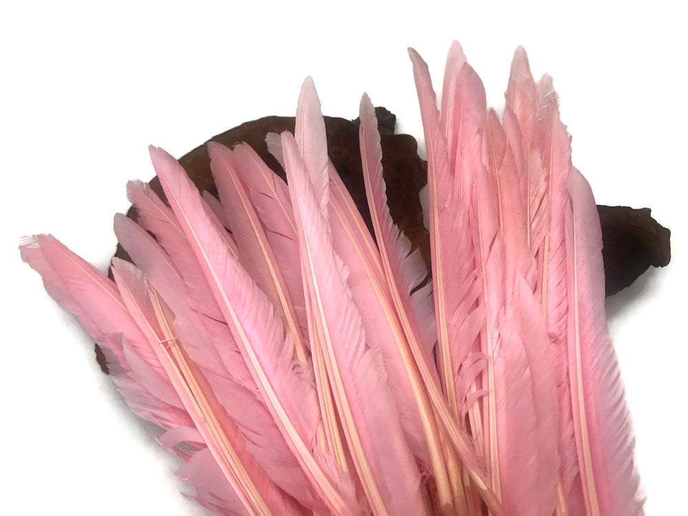 10 Pieces - Light Pink Goose Pointers Long Primaries Wing Feathers