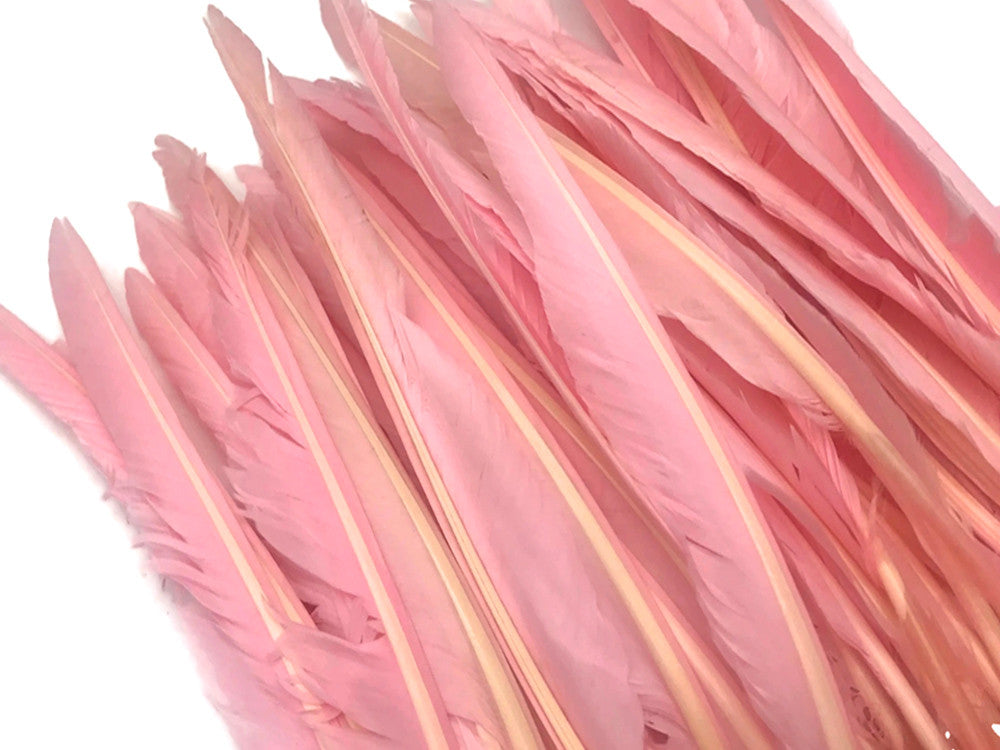 1/4 Lb. - Light Pink Goose Pointers Long Primaries Wing Wholesale Feathers (Bulk)