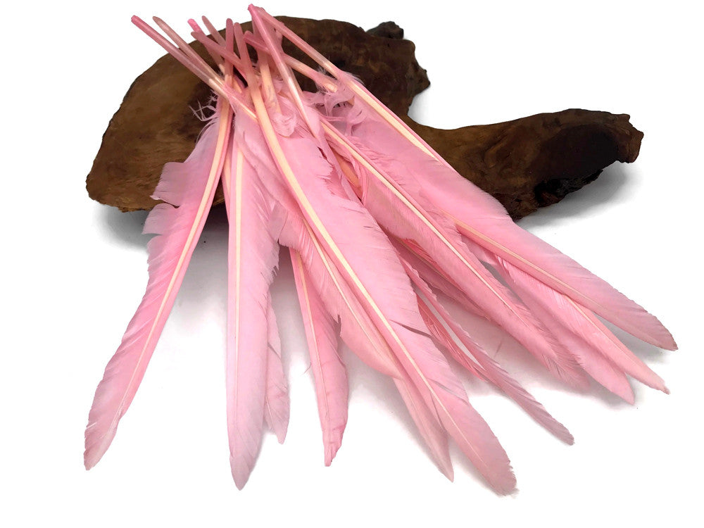 1/4 Lb. - Light Pink Goose Pointers Long Primaries Wing Wholesale Feathers (Bulk)