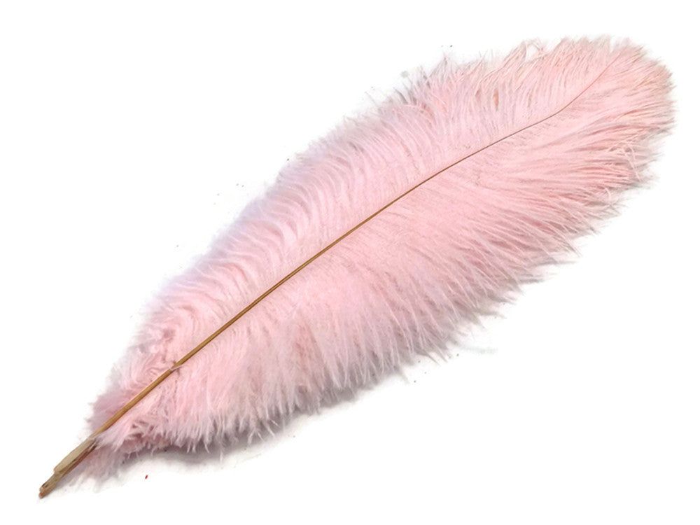 10 Pieces - 17-19" Baby Pink Large Bleached & Dyed Ostrich Drabs Body Feathers