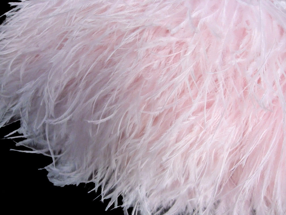 6 Inch Strip - Baby Pink Ostrich Fringe Trim Feather