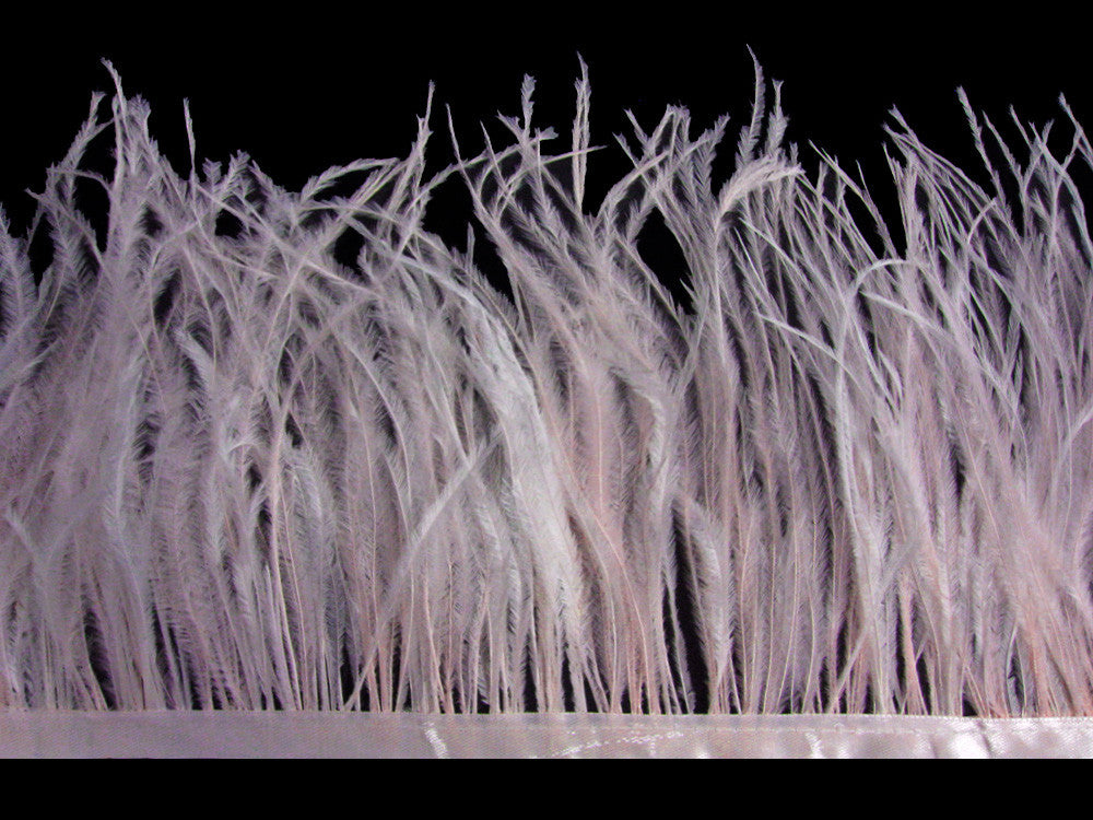 6 Inch Strip - Baby Pink Ostrich Fringe Trim Feather