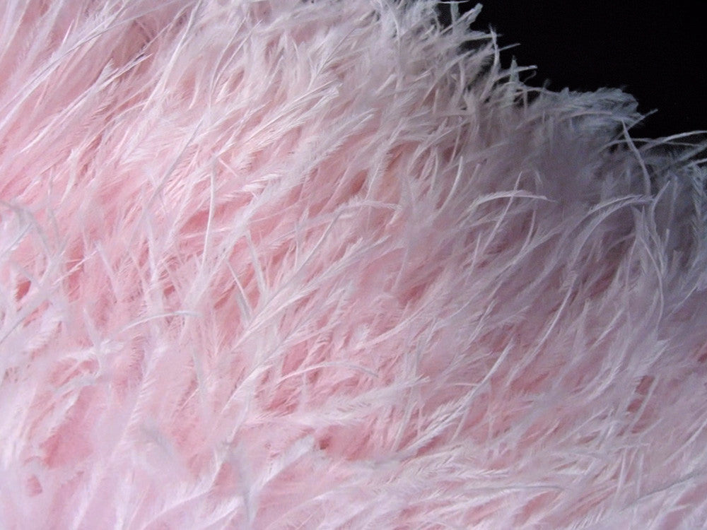 6 Inch Strip - Baby Pink Ostrich Fringe Trim Feather