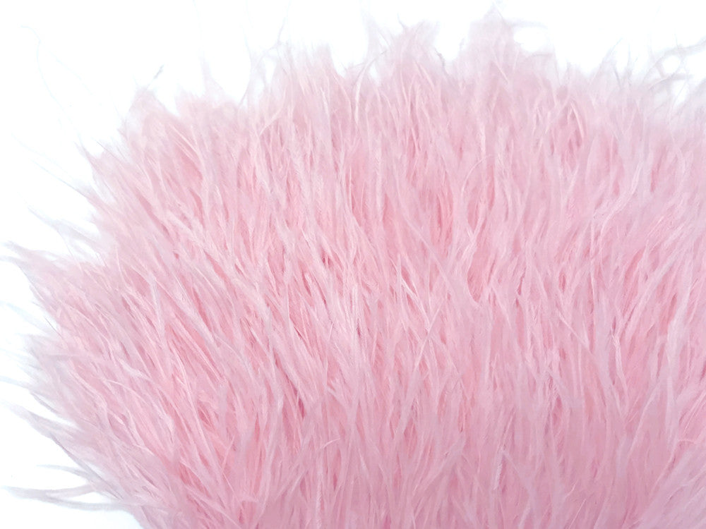 6 Inch Strip - Baby Pink Ostrich Fringe Trim Feather