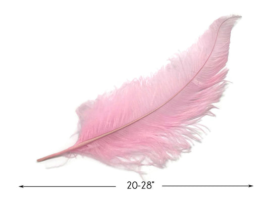 10 Pieces - 20-28" Light Pink Ostrich Spads Large Wing Feathers