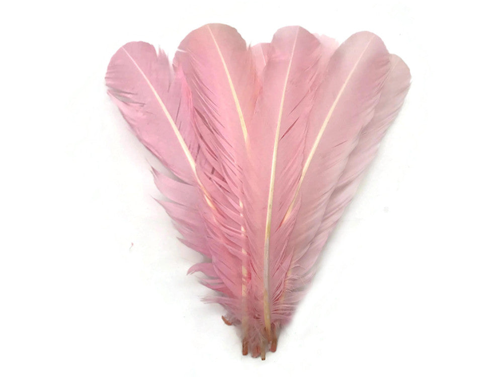 1 Lb. - Light Pink Turkey Tom Rounds Secondary Wing Quill Wholesale Feathers (Bulk)