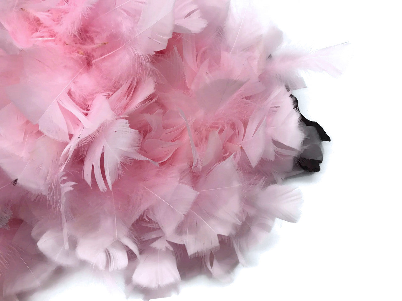 2 Yards - Light Pink Heavy Weight Turkey Flat Feather Boa, 150 Gram