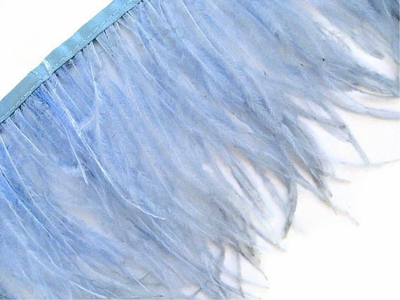 1 Yard - Light Blue Ostrich Fringe Trim Wholesale Feather (Bulk)