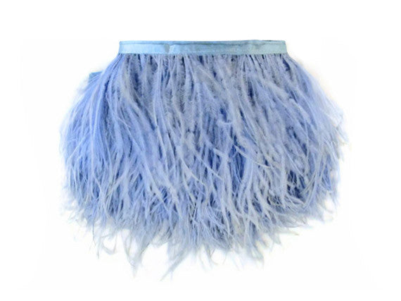 1 Yard - Light Blue Ostrich Fringe Trim Wholesale Feather (Bulk)