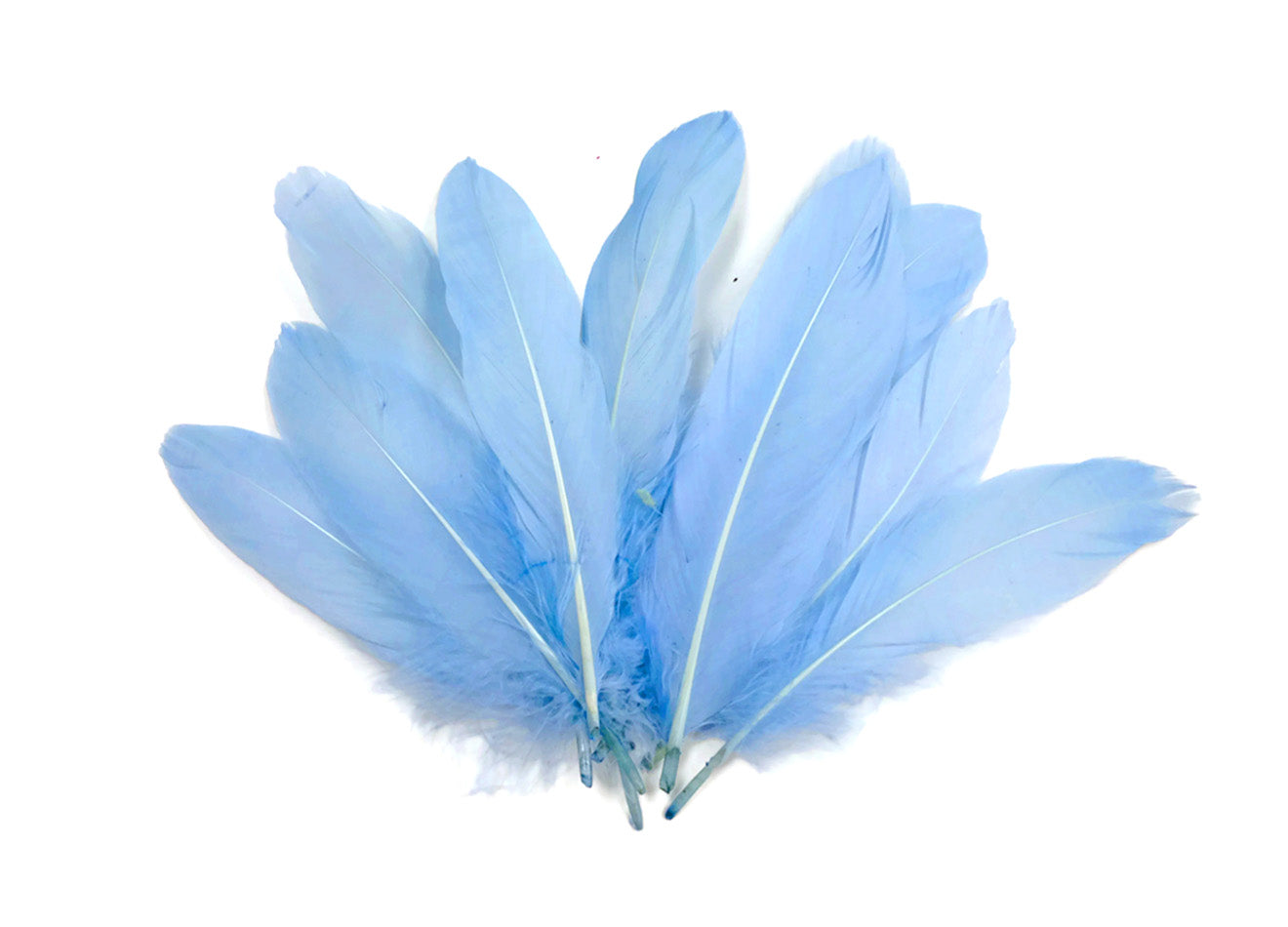 1/4 lbs. - Light Blue Goose Satinettes Pallet Soft Wing Quill Wholesale Feathers (Bulk)