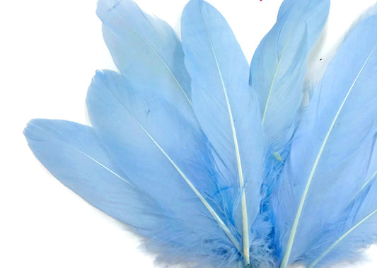 1/4 lbs. - Light Blue Goose Satinettes Pallet Soft Wing Quill Wholesale Feathers (Bulk)