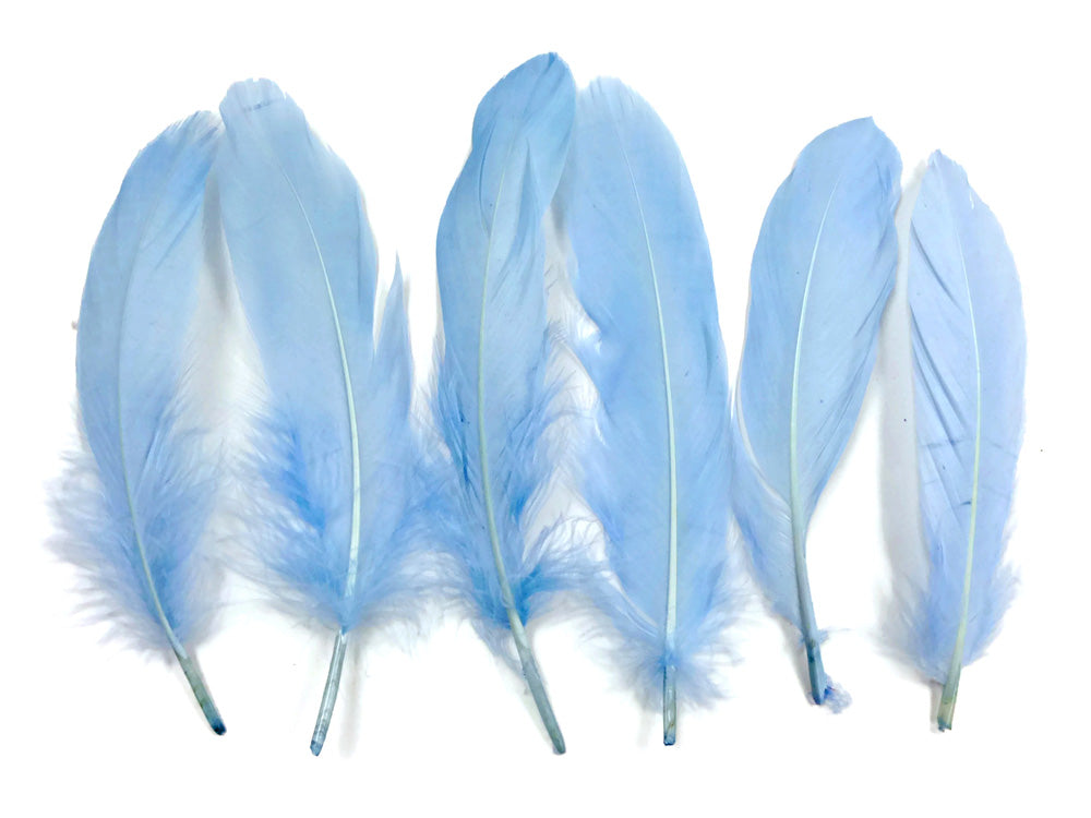 1/4 lbs. - Light Blue Goose Satinettes Pallet Soft Wing Quill Wholesale Feathers (Bulk)