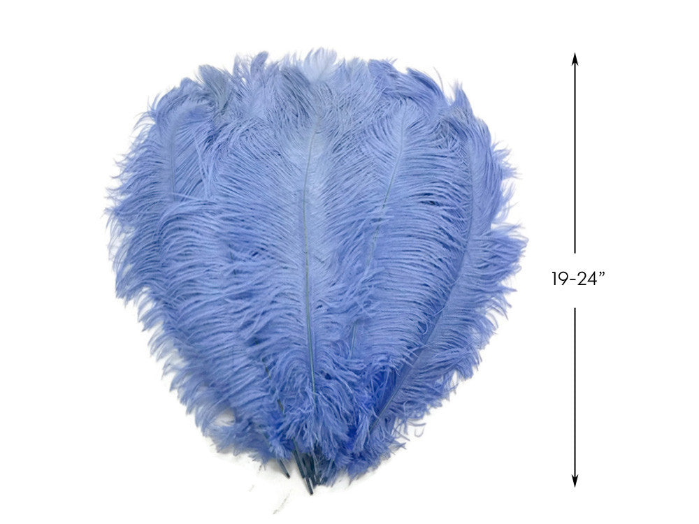 1/2 Lb. - 19-24" Light Blue Ostrich Extra Long Drab Wholesale Feathers (Bulk)