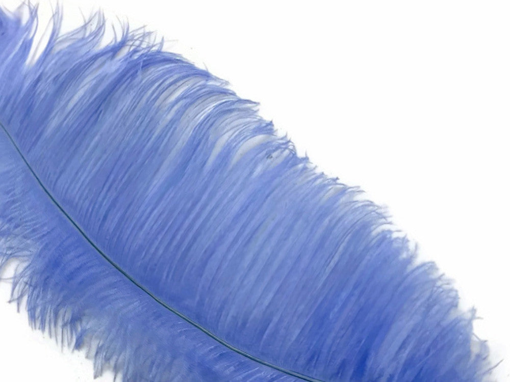 10 Pieces - 14-17" Light Blue Ostrich Dyed Drab Body Feathers