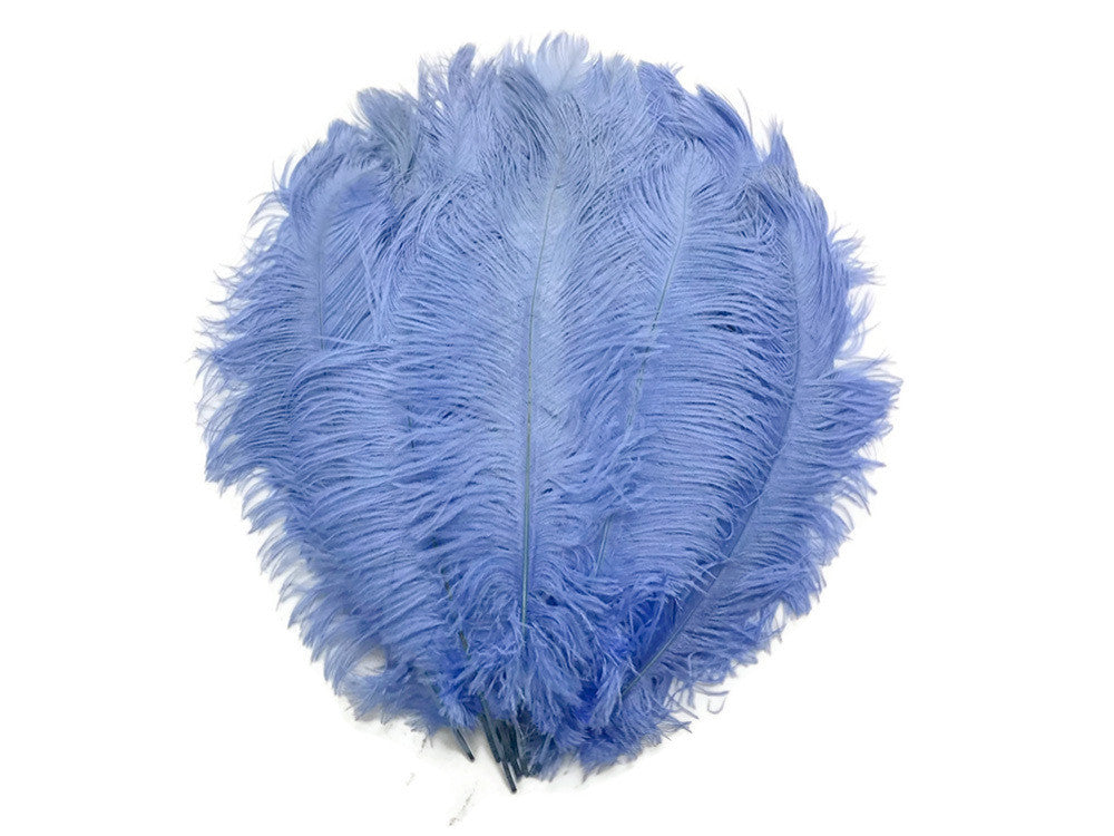 100 Pieces - 11-13" Light Blue Wholesale Ostrich Drabs Feathers (Bulk)