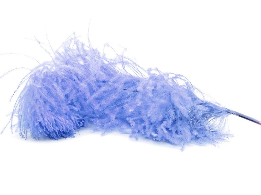 10 Pieces - 17-19" Light Blue Large Bleached & Dyed Ostrich Drabs Body Feathers