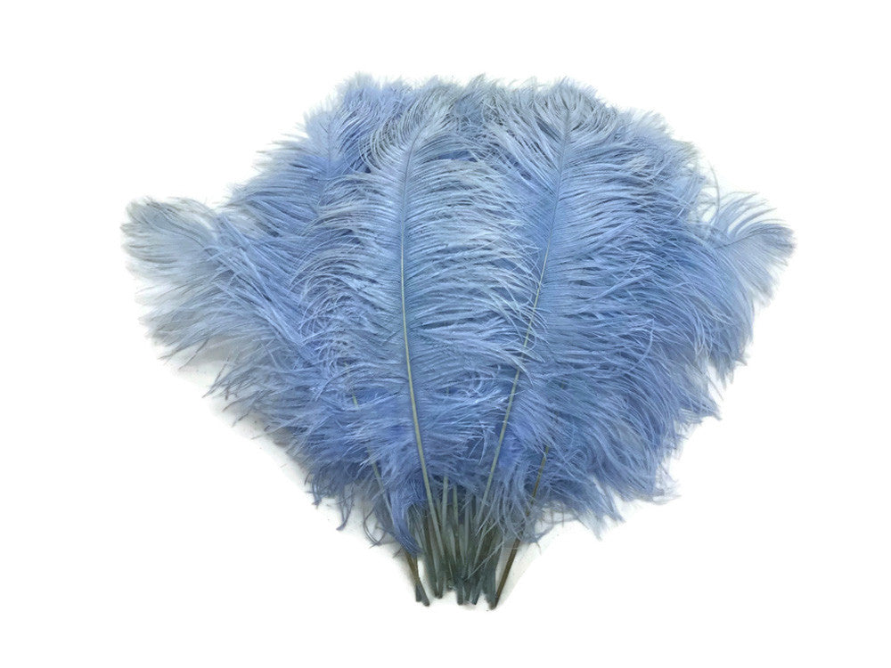 1/2 Lb - 12-16" Light Blue Ostrich Tail Wholesale Fancy Feathers (Bulk)