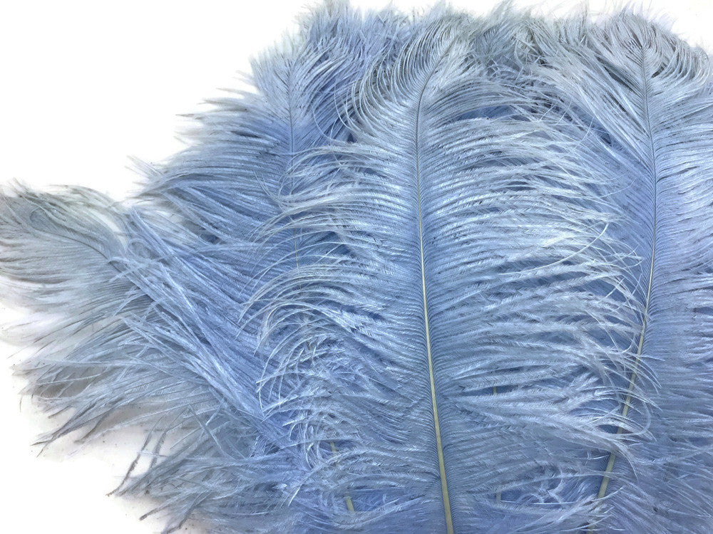 1/2 Lb - 12-16" Light Blue Ostrich Tail Wholesale Fancy Feathers (Bulk)