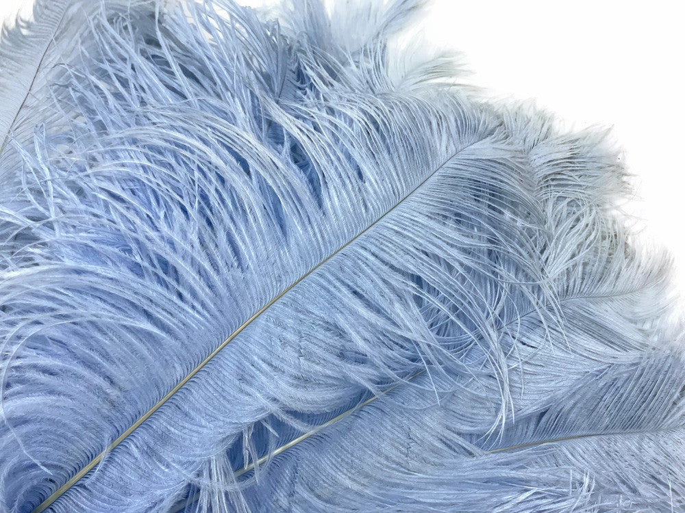 1/2 Lb - 12-16" Light Blue Ostrich Tail Wholesale Fancy Feathers (Bulk)