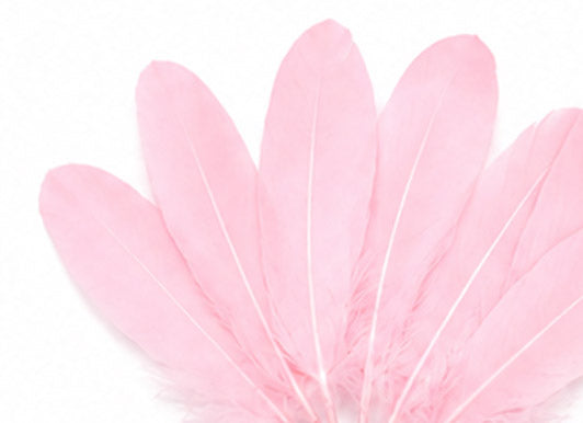 1/4 lbs. - Baby Pink Goose Satinettes Pallet Soft Wing Quill Wholesale Feathers (Bulk)