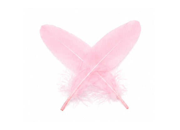 1/4 lbs. - Baby Pink Goose Satinettes Pallet Soft Wing Quill Wholesale Feathers (Bulk)