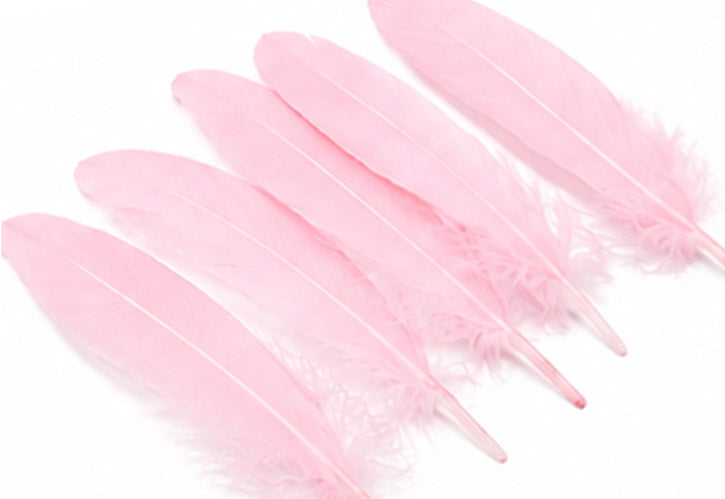 1/4 lbs. - Baby Pink Goose Satinettes Pallet Soft Wing Quill Wholesale Feathers (Bulk)