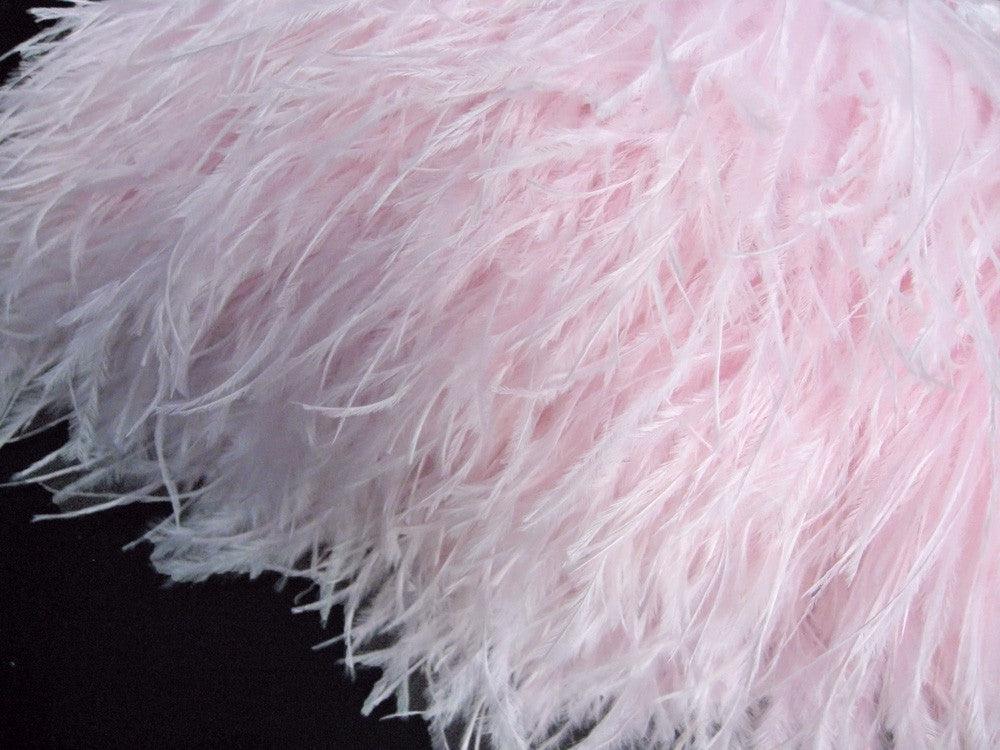 1 Yard - Baby Pink Ostrich Fringe Trim Wholesale Feather (Bulk)