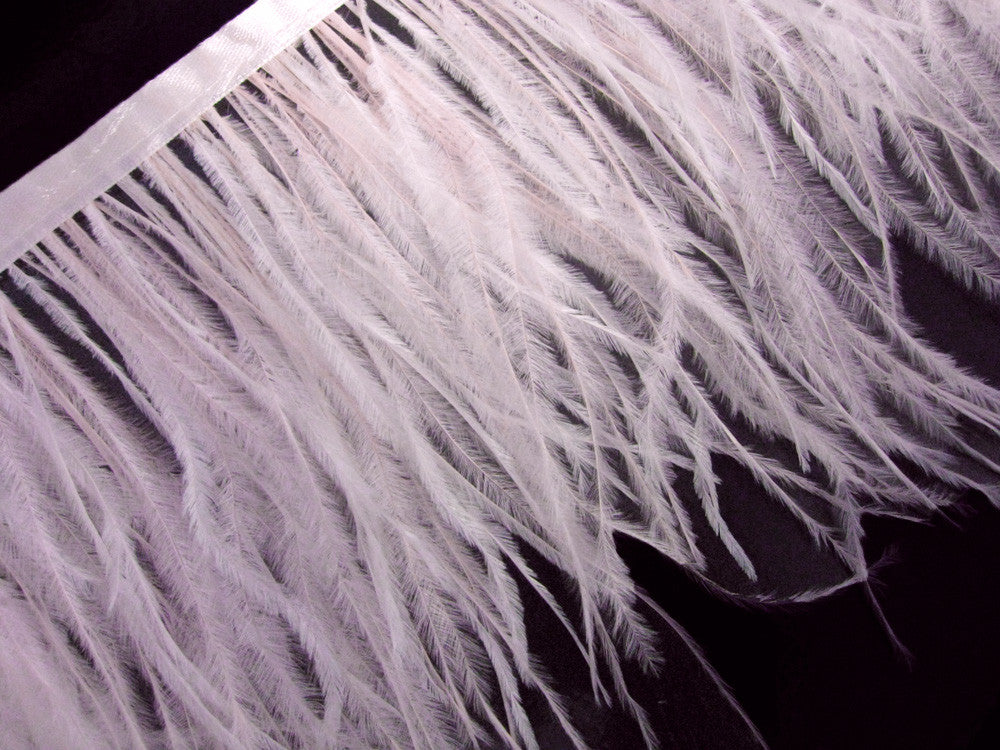 1 Yard - Baby Pink Ostrich Fringe Trim Wholesale Feather (Bulk)