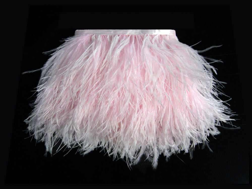 1 Yard - Baby Pink Ostrich Fringe Trim Wholesale Feather (Bulk)