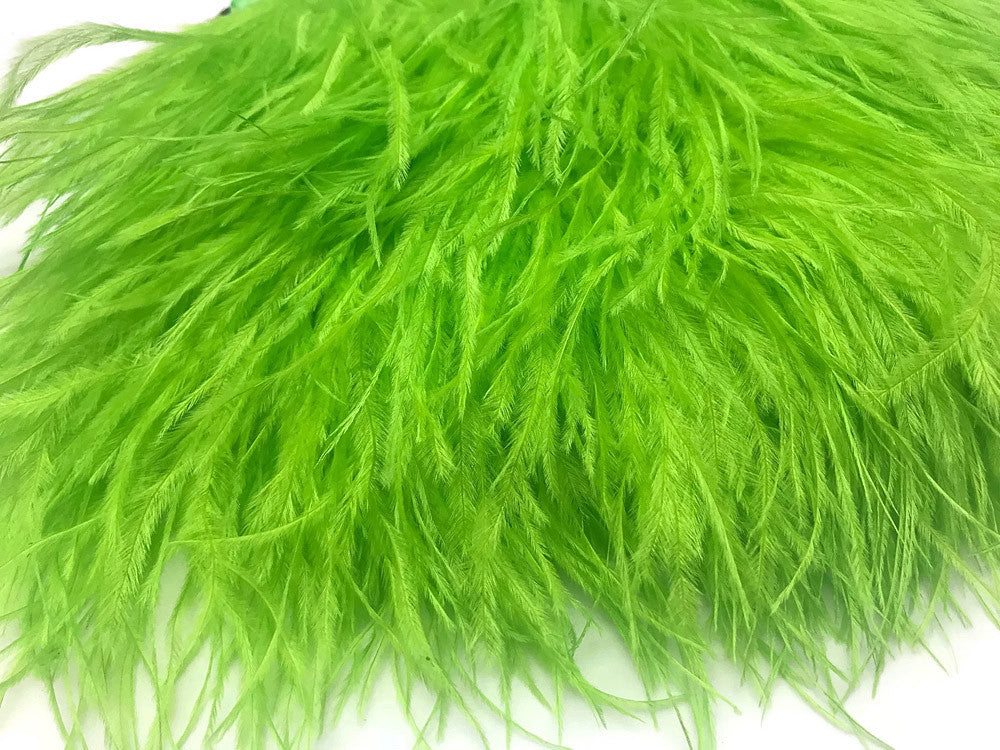 10 Yards - Lime Green Ostrich Fringe Trim Wholesale Feather (Bulk)