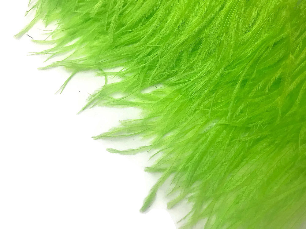 6 Inch Strip - Lime Green Ostrich Fringe Trim Feather