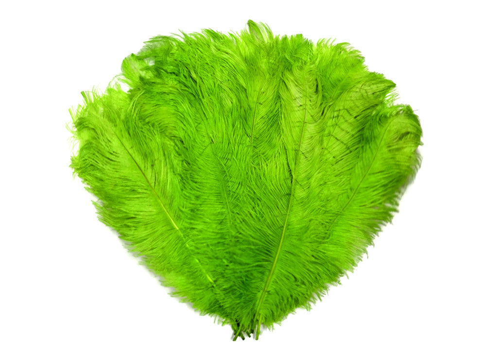 2 Pieces - 18-24" Lime Green Large Prime Grade Ostrich Wing Plume Centerpiece Feathers