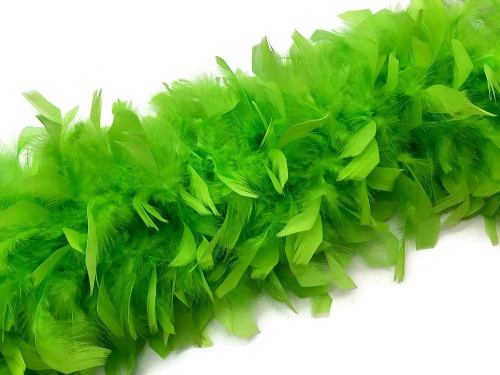 2 Yards - Lime Green Heavy Weight Chandelle Feather Boa | 80 Gram